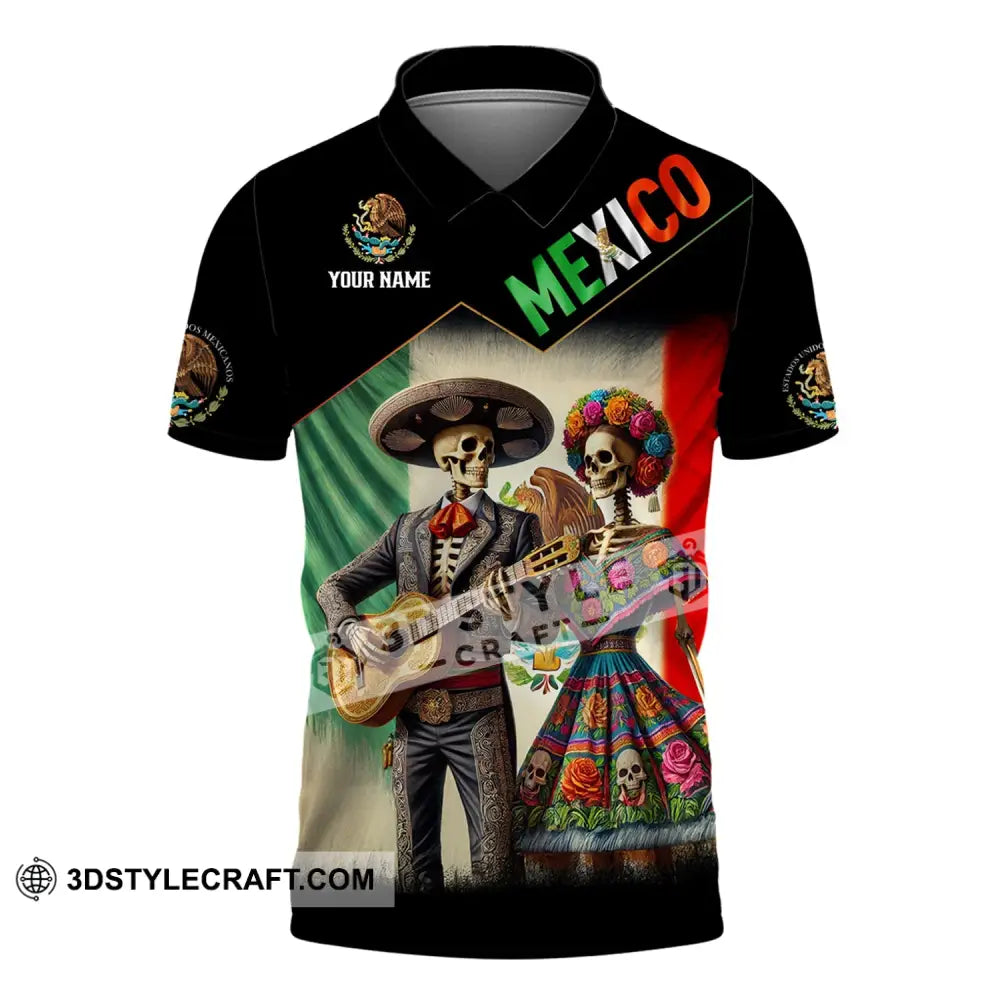 Unisex Shirt - Custom Name Mexico Couple Polo / S T-Shirt