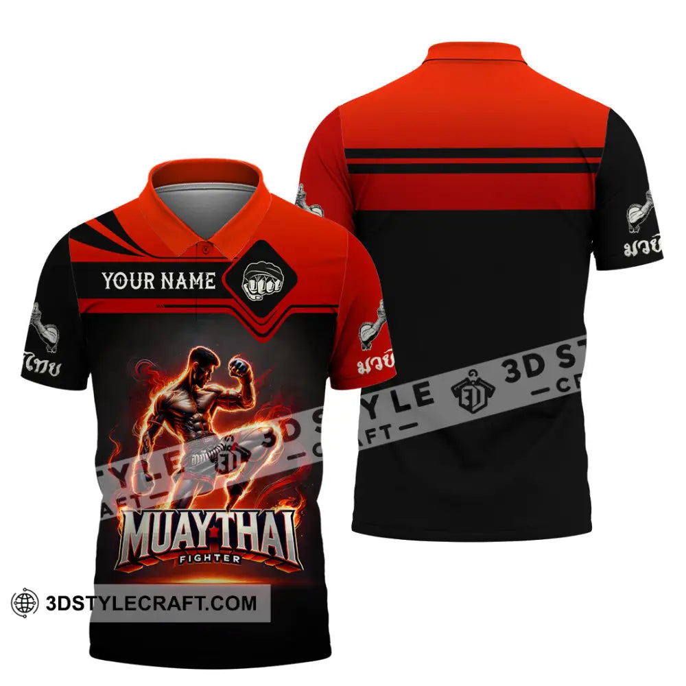 Unisex Shirt Custom Name Muay Thai Polo Long Sleeve Gift / S T-Shirt