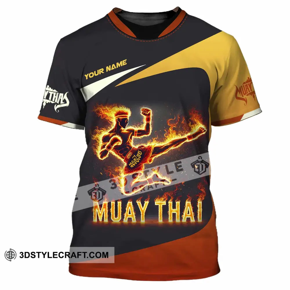 Unisex Shirt Custom Name Muay Thai Polo Long Sleeve T-Shirt / S T-Shirt