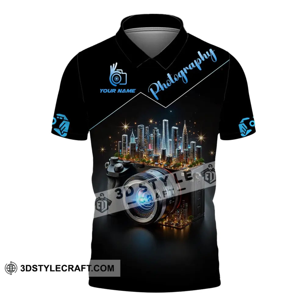 Unisex Shirt Custom Name Photographer Polo Long Sleeve / S T-Shirt