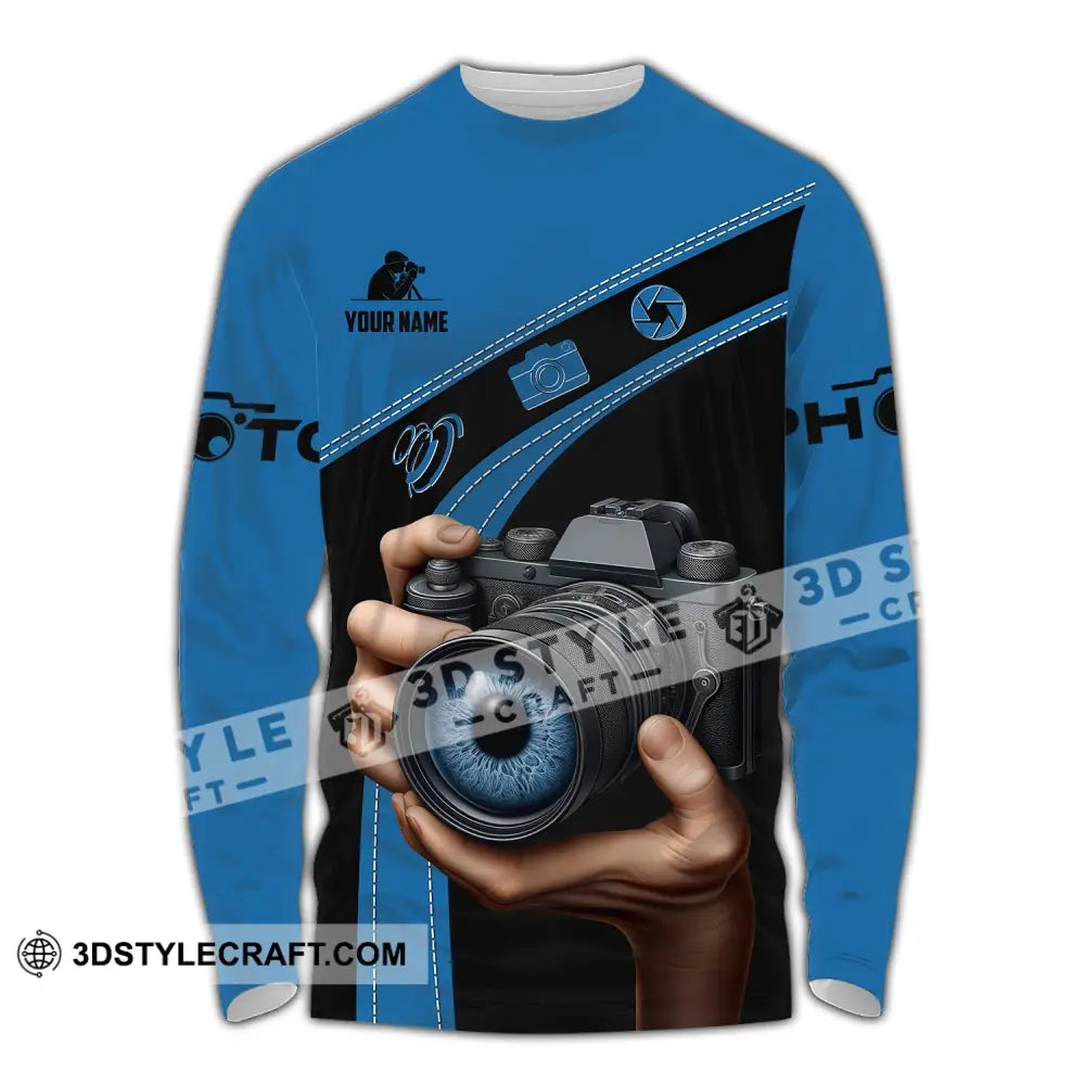 Unisex Shirt Custom Name Photographer Polo Long Sleeve / S T-Shirt