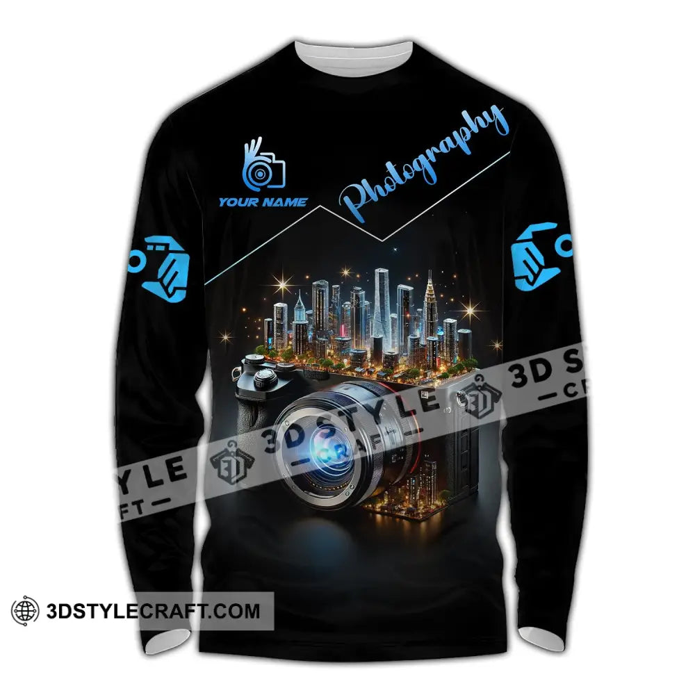 Unisex Shirt Custom Name Photographer Polo Long Sleeve / S T-Shirt