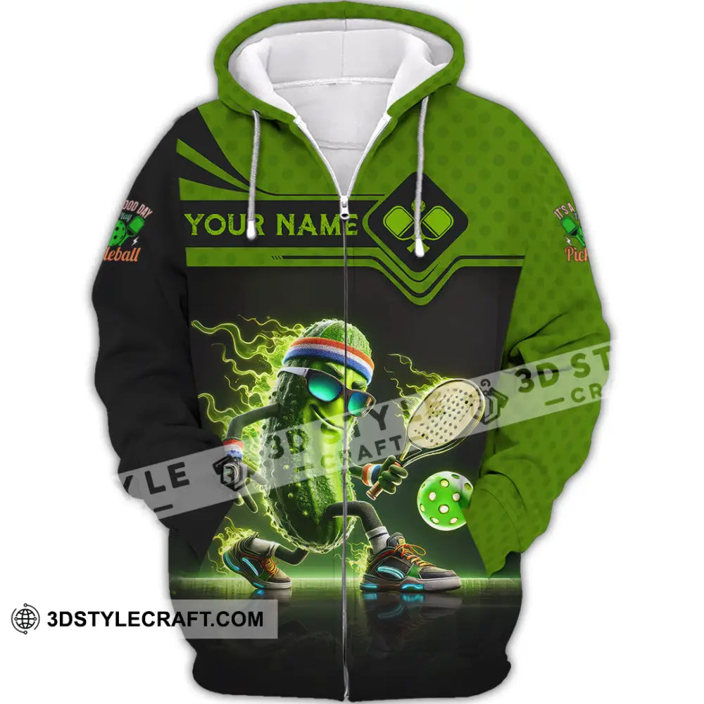 Unisex Shirt Custom Name Pickleball Lover Polo Long Sleeve Gift Zipper Hoodie / S T-Shirt