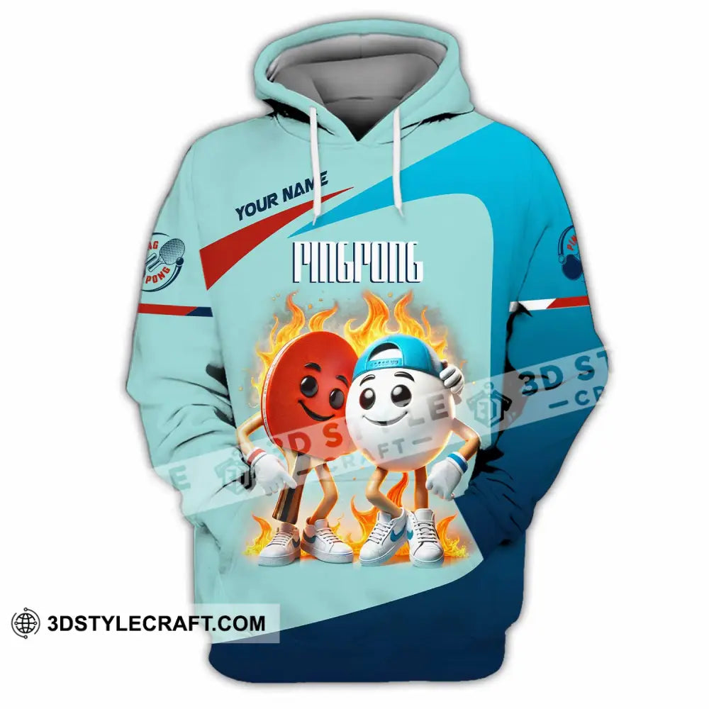 Unisex Shirt Custom Name Ping Pong Gift For Lover Hoodie / S T-Shirt
