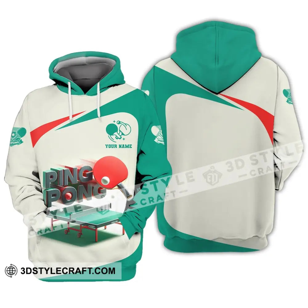 Unisex Shirt Custom Name Ping Pong T-Shirt Club Clothing Gifts For Lovers Hoodie / S