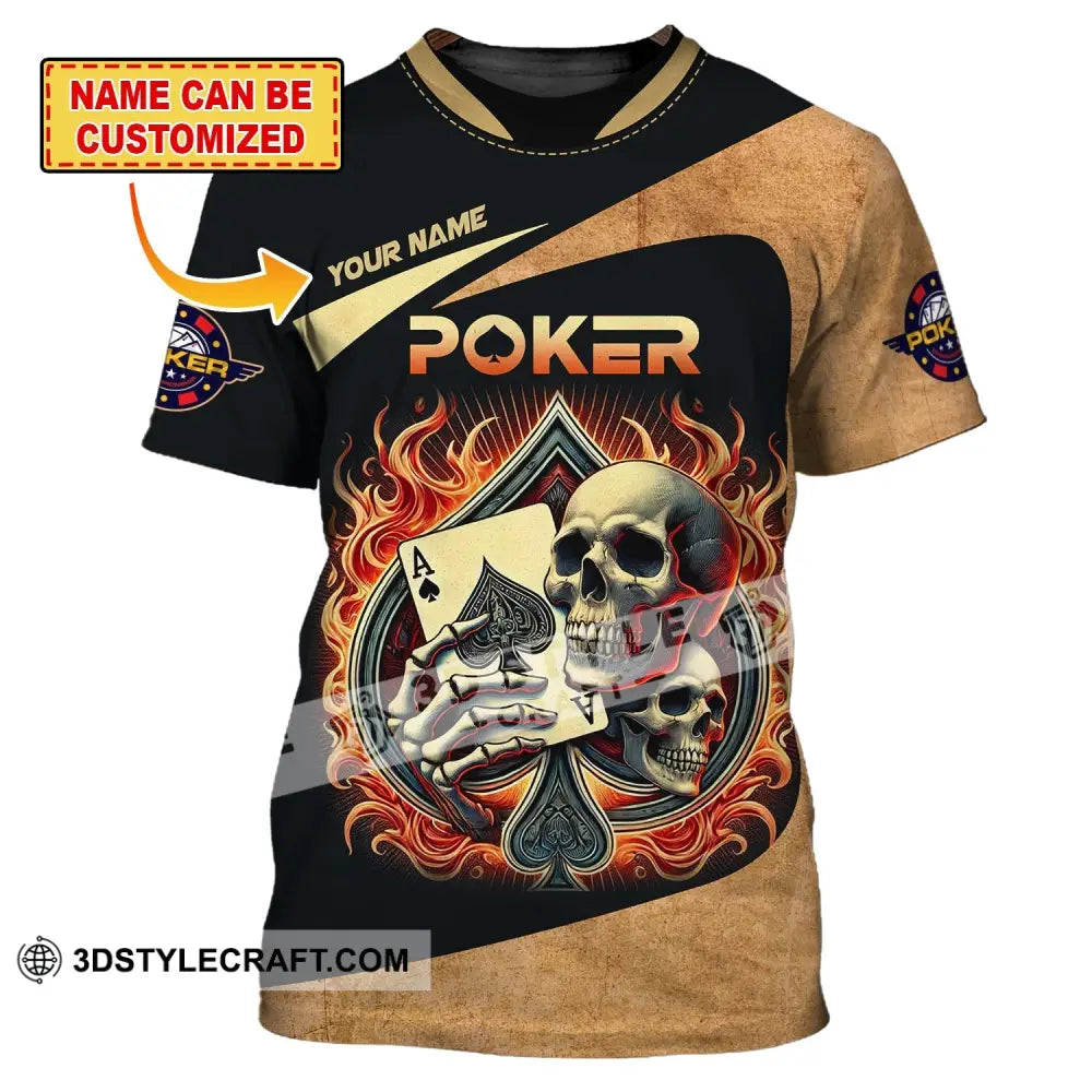 Unisex Shirt Custom Name Poker Casino Hoodie Polo Long Sleeve T-Shirt