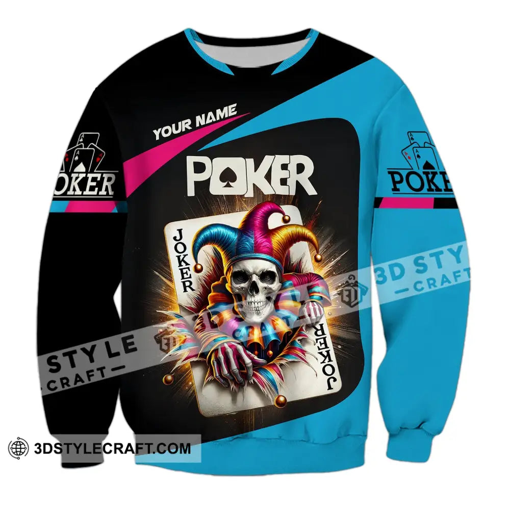Unisex Shirt Custom Name Poker Gift For Lover Long Sleeve / S T-Shirt