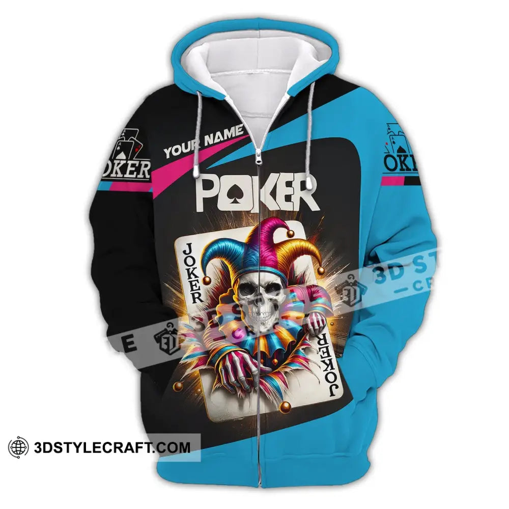 Unisex Shirt Custom Name Poker Gift For Lover Zipper Hoodie / S T-Shirt