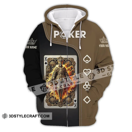 Unisex Shirt Custom Name Poker Gift For Lover Zipper Hoodie / S T-Shirt