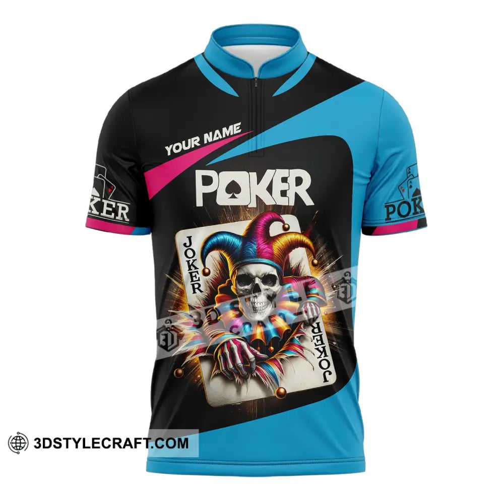 Unisex Shirt Custom Name Poker Gift For Lover Zipper Polo / S T-Shirt