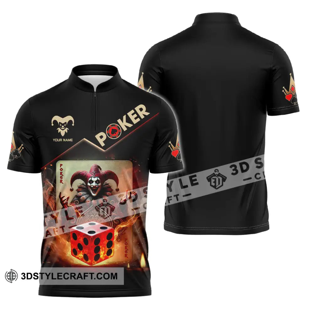 Unisex Shirt Custom Name Poker Gift Zipper Polo / S T-Shirt