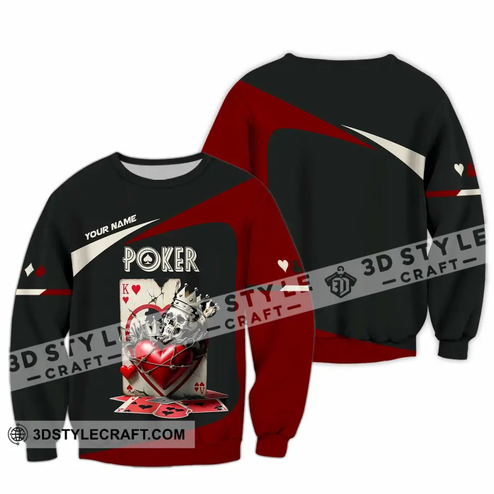 Unisex Shirt Custom Name Poker Hoodie Polo Long Sleeve / S T-Shirt