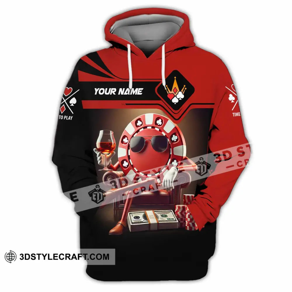 Unisex Shirt Custom Name Poker Hoodie Polo Long Sleeve / S T-Shirt