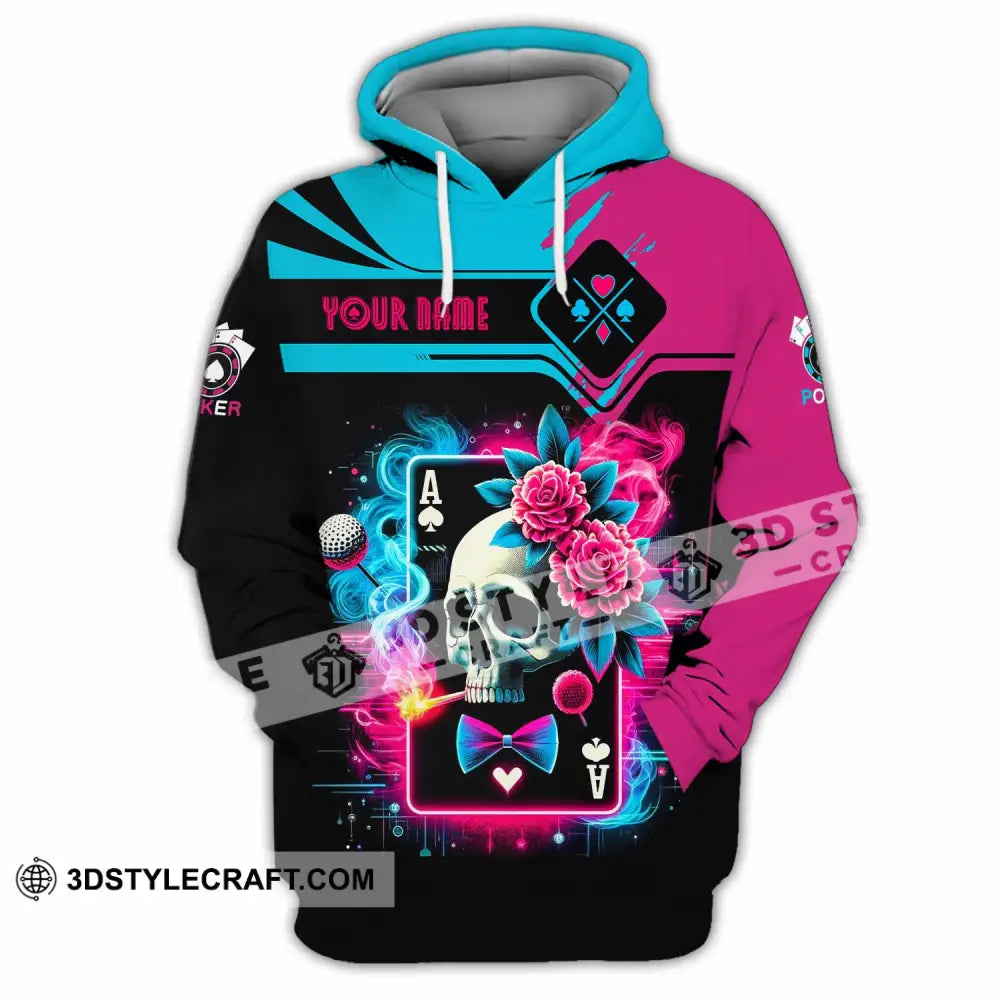 Unisex Shirt Custom Name Poker Hoodie Polo Long Sleeve / S T-Shirt