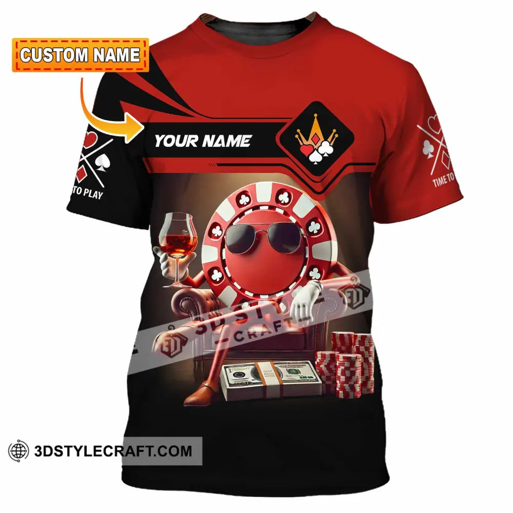 Unisex Shirt Custom Name Poker Hoodie Polo Long Sleeve T-Shirt