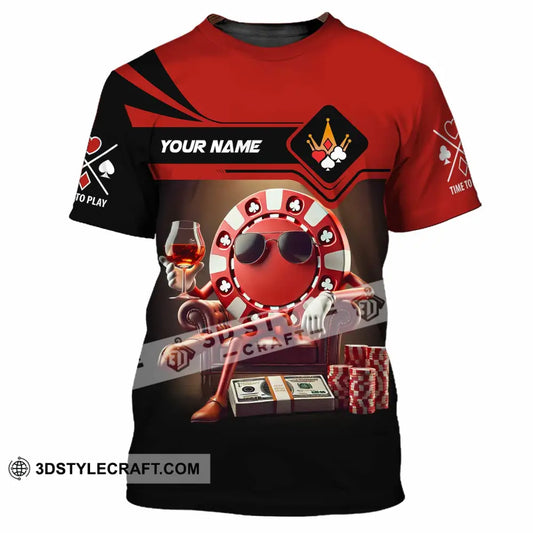 Unisex Shirt Custom Name Poker Hoodie Polo Long Sleeve T-Shirt / S T-Shirt