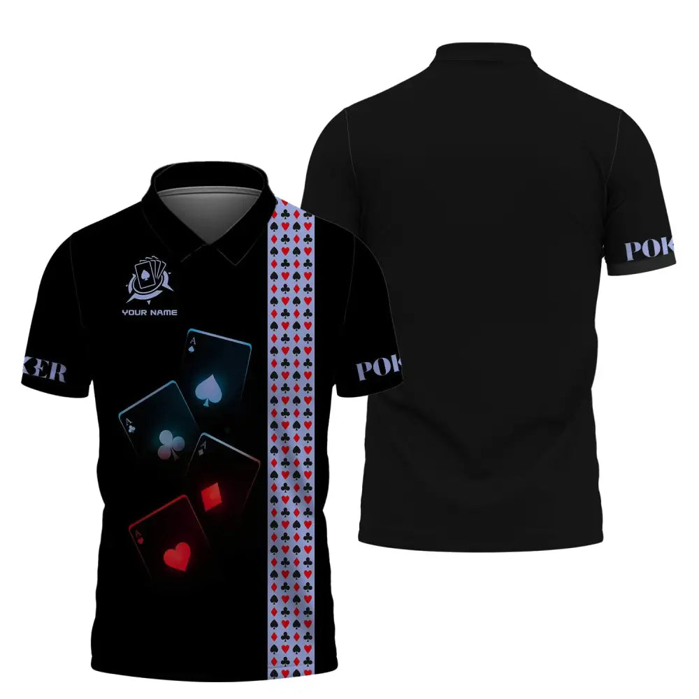 Unisex Shirt Custom Name Poker T-Shirt Polo Casino / S