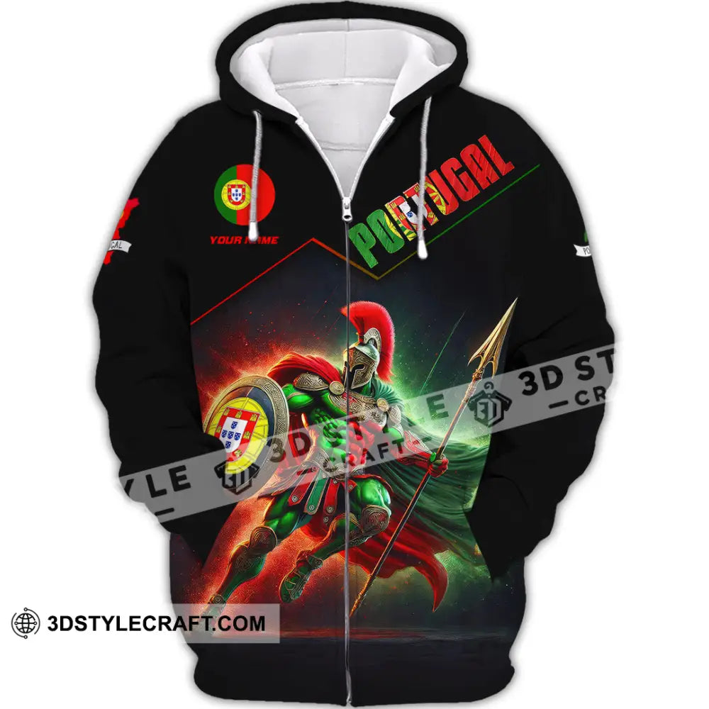 Unisex Shirt Custom Name Portugal Lover Gift Zipper Hoodie / S T-Shirt