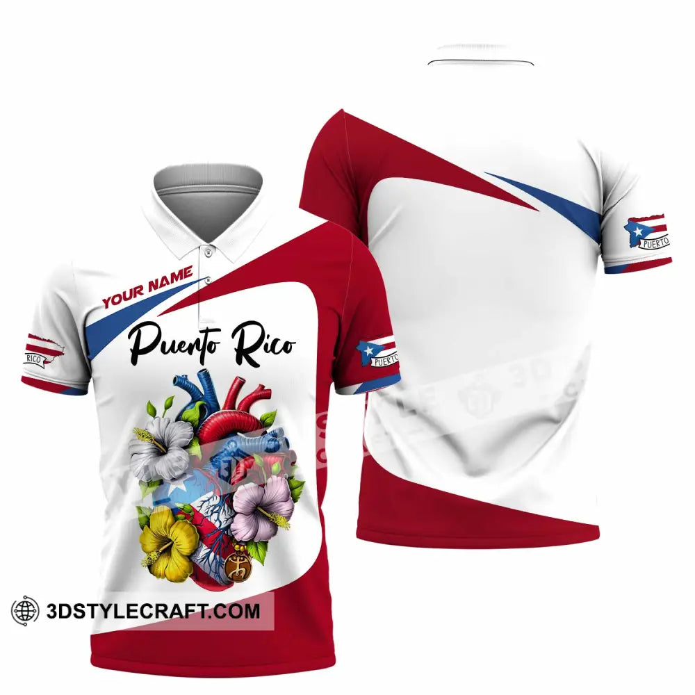 Unisex Shirt Custom Name Puerto Rico Lover Gift Polo / S T-Shirt