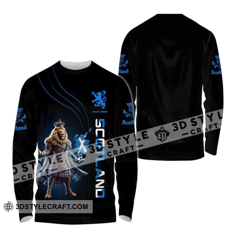 Unisex Shirt Custom Name Scotland Gift For Scottish Long Sleeve / S T-Shirt