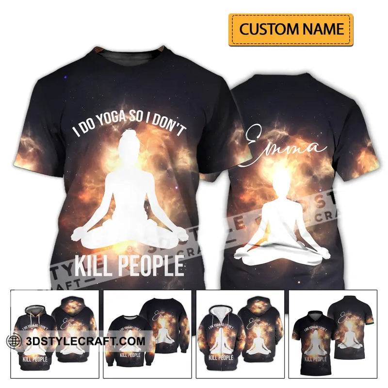 Unisex Shirt - Custom Name T-Shirt I Do Yoga So Donāt Kill People T-Shirt