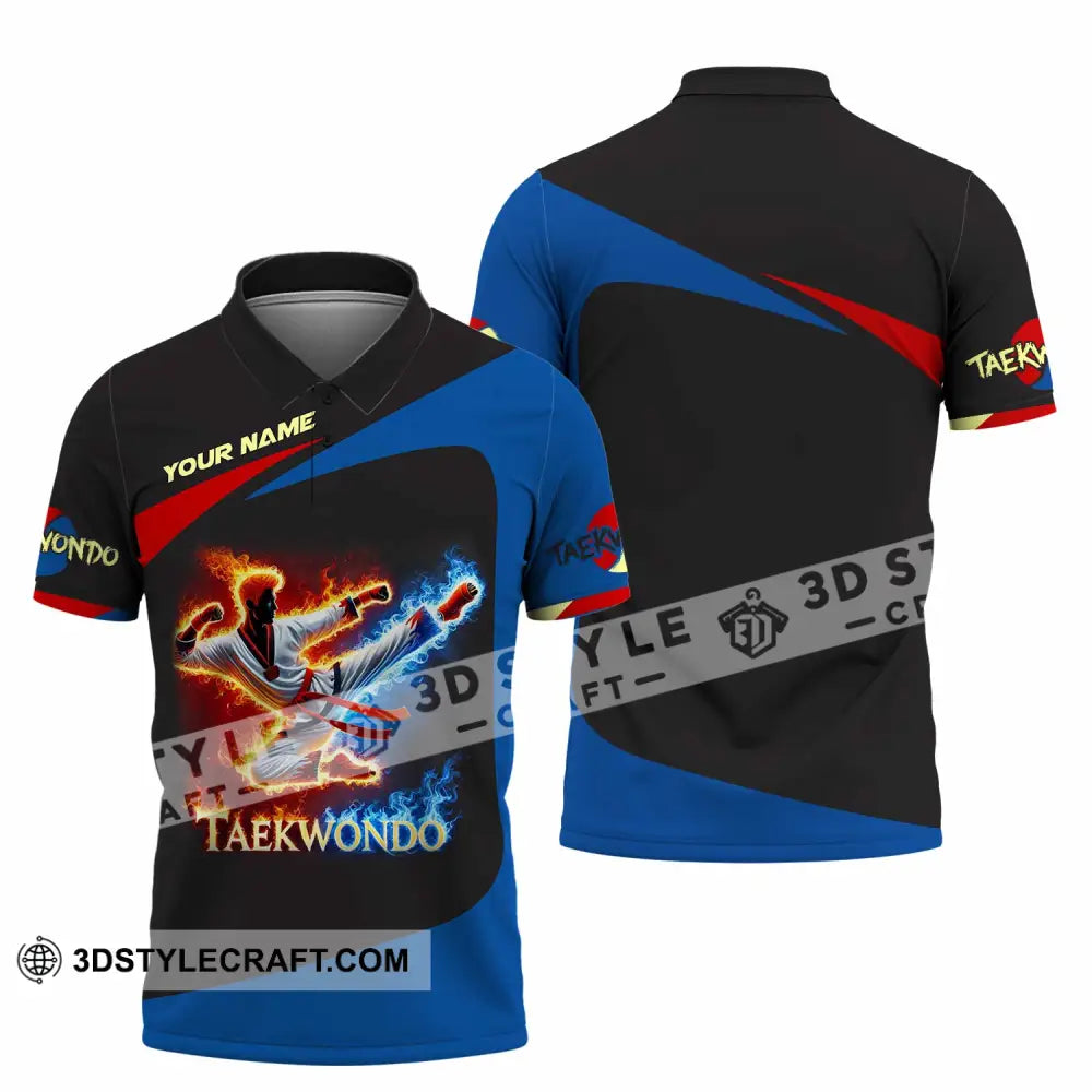 Unisex Shirt Custom Name Taekwondo Polo Long Sleeve / S T-Shirt