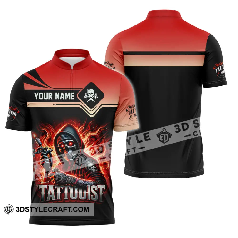 Unisex Shirt Custom Name Tattooist Christmas Gift Zipper Polo / S T-Shirt