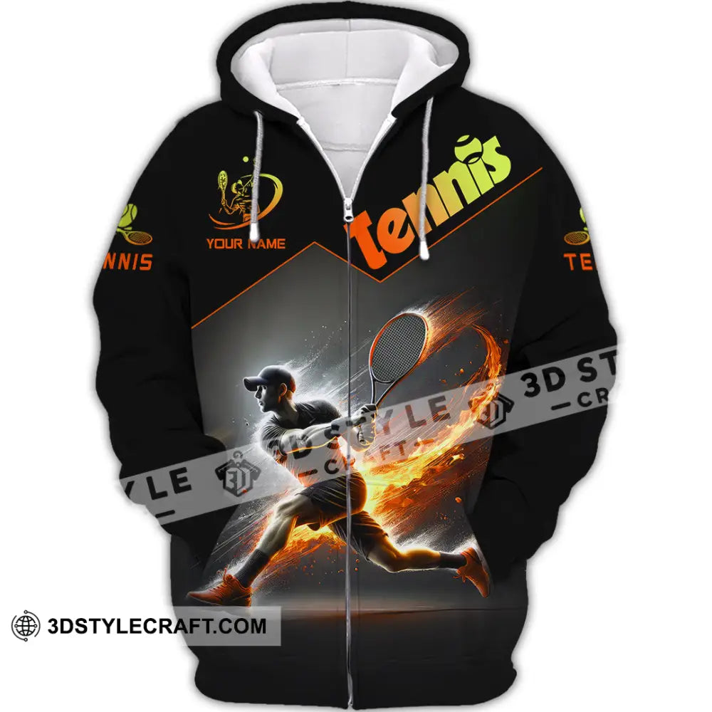 Unisex Shirt Custom Name Tennis Christmas Gift Zipper Hoodie / S T-Shirt