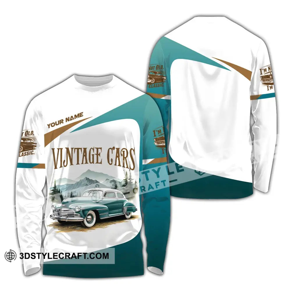 Unisex Shirt Custom Name Vintage Car Polo Long Sleeve Gift For Lover / S T-Shirt