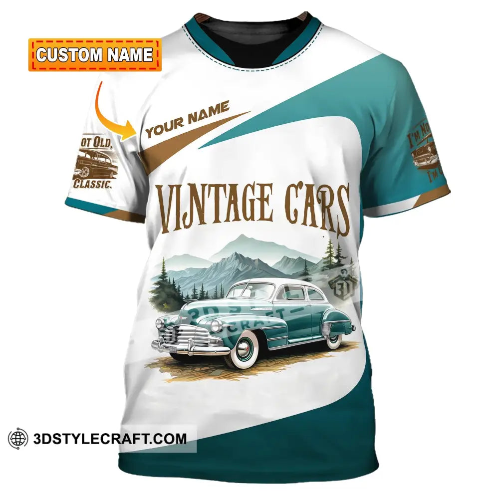 Unisex Shirt Custom Name Vintage Car Polo Long Sleeve Gift For Lover T-Shirt