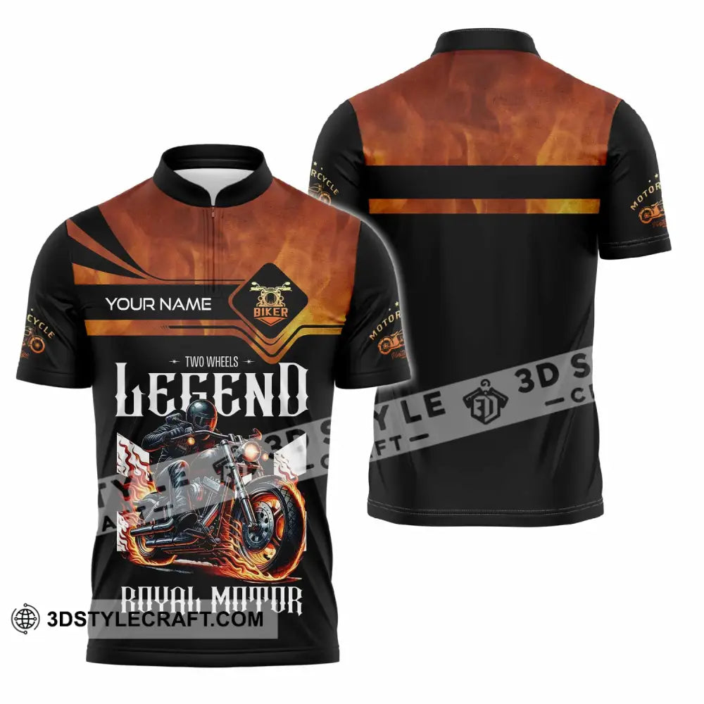 Unisex Shirt Custom Name Vintage Motorbike Love T-Shirt Zipper Polo / S T-Shirt