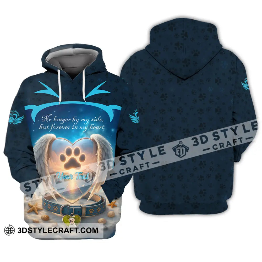 Unisex Shirt - Custom No Long By My Side But Forever In My Heart Memorial Pet Lover Shirt Hoodie / S T-shirt
