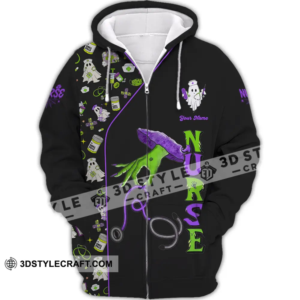 Unisex Shirt - Custom Nurse Halloween Shirt Zipper Hoodie / S T-shirt