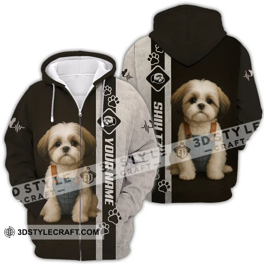 Unisex Shirt - Custom Pet Lover Shih Tzu Shirt Zipper Hoodie / S T-shirt