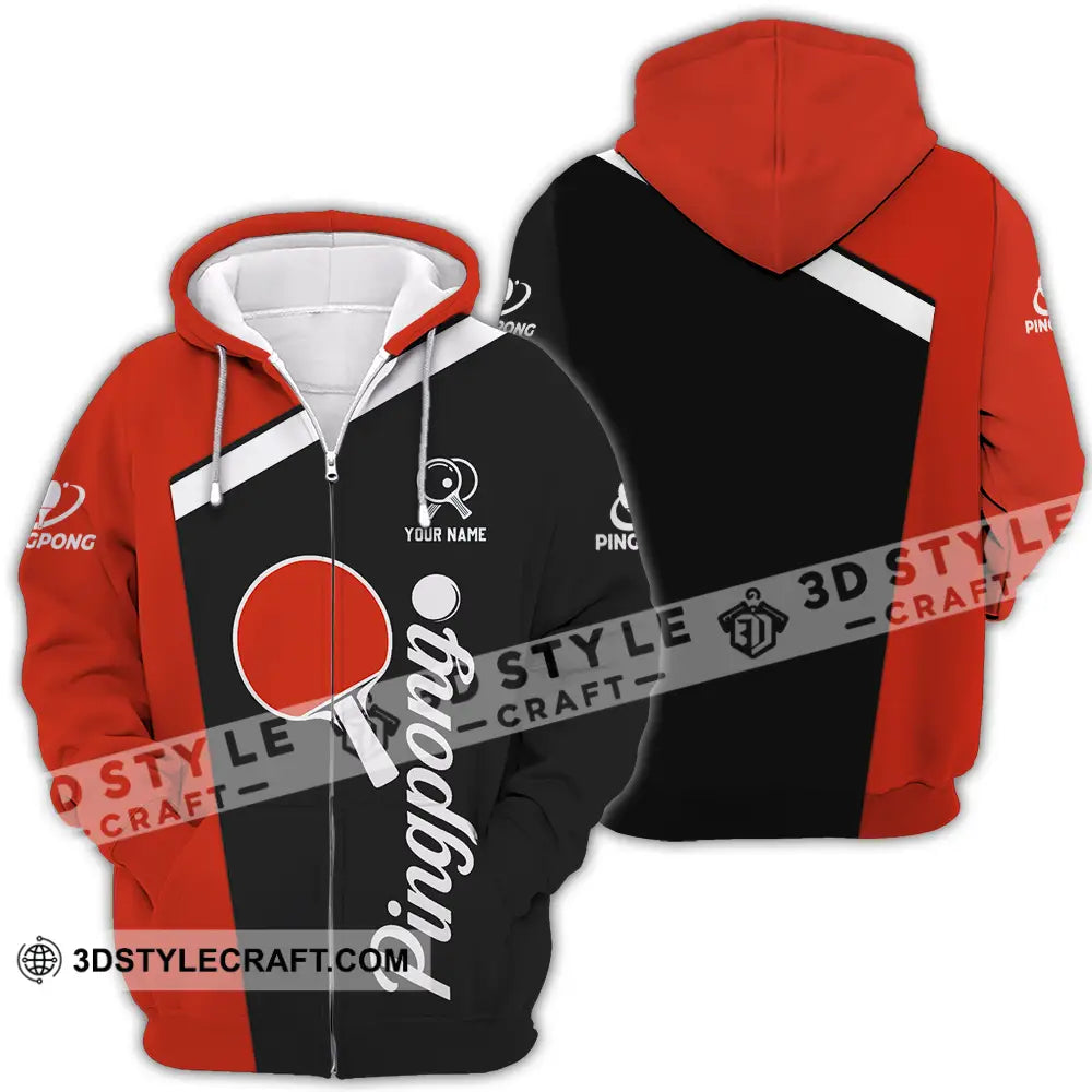 Unisex Shirt - Custom Ping Pong Shirt Zipper Hoodie / S T-shirt