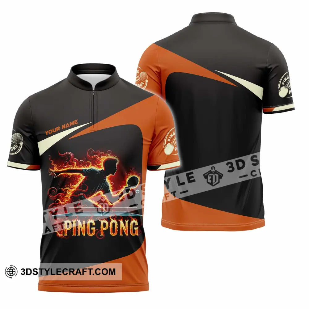 Unisex Shirt - Custom Ping Pong Shirt Zipper Polo Shirt / S T-shirt
