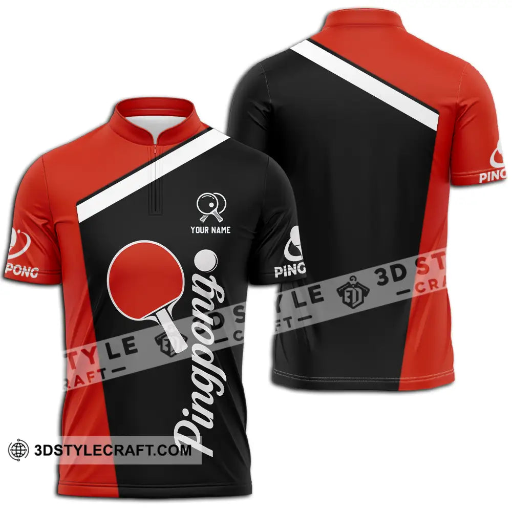 Unisex Shirt - Custom Ping Pong Shirt Zipper Polo Shirt / S T-shirt