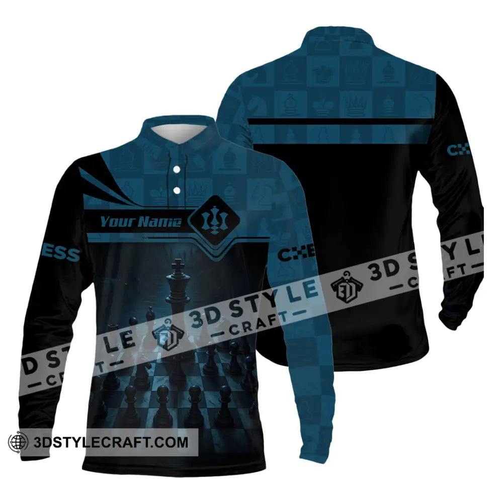 Unisex Shirt - Custom Playing Chess Shirt Long Sleeve Polo / S T-shirt
