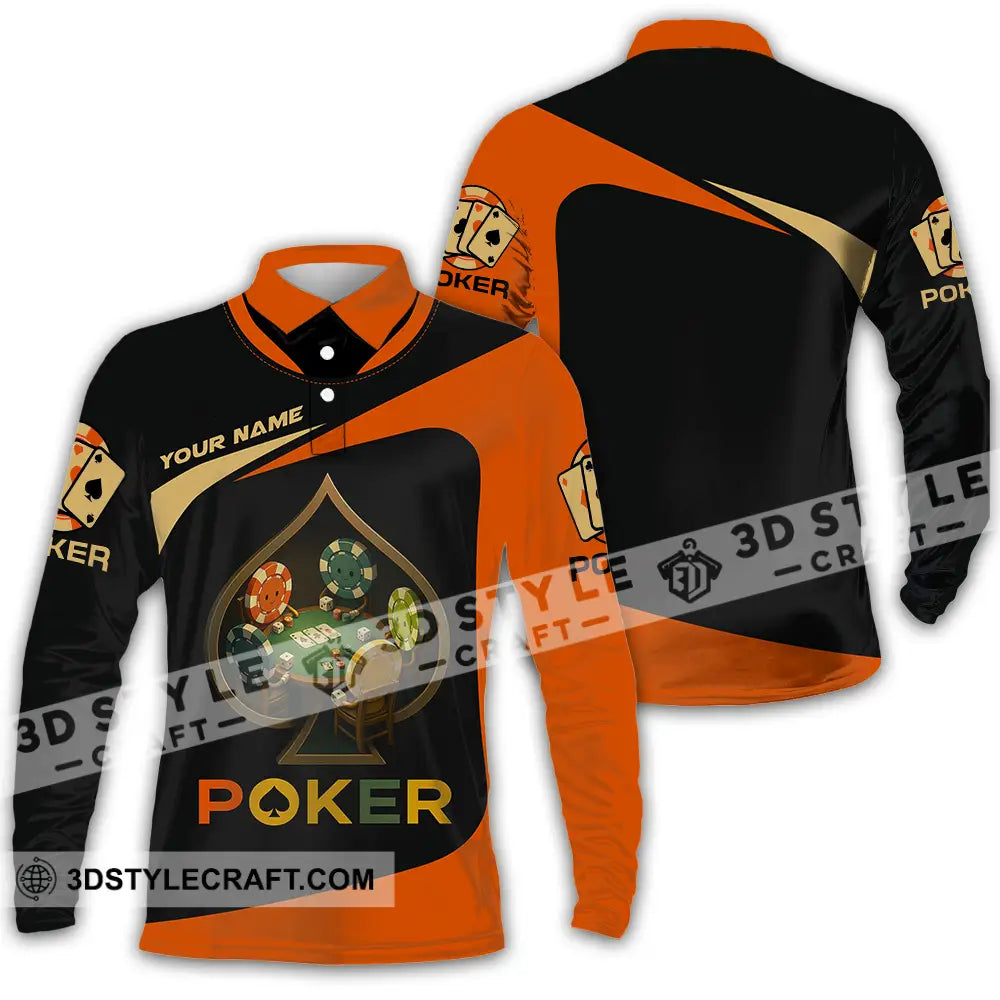 Unisex Shirt - Custom Poker Shirt Long Sleeve Polo / S T-shirt