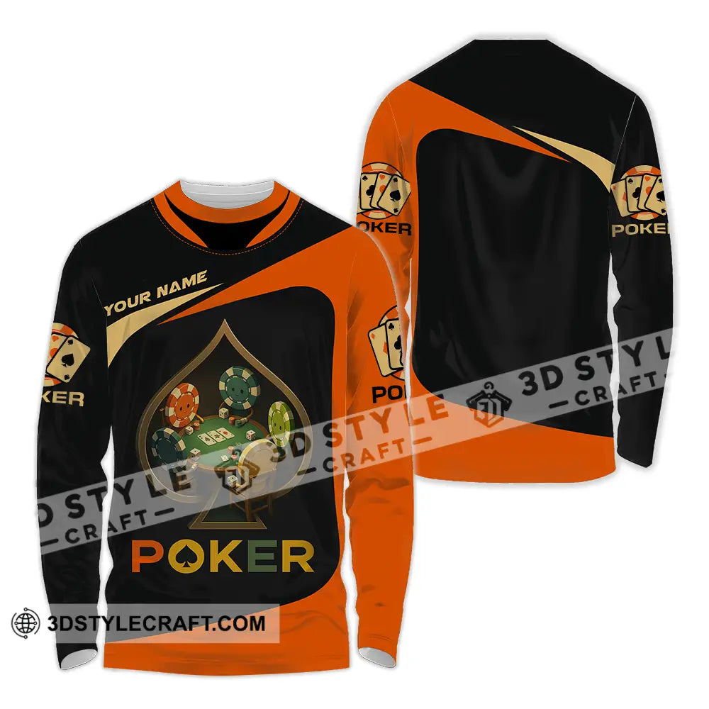 Unisex Shirt - Custom Poker Shirt Long Sleeve Shirt / S T-shirt