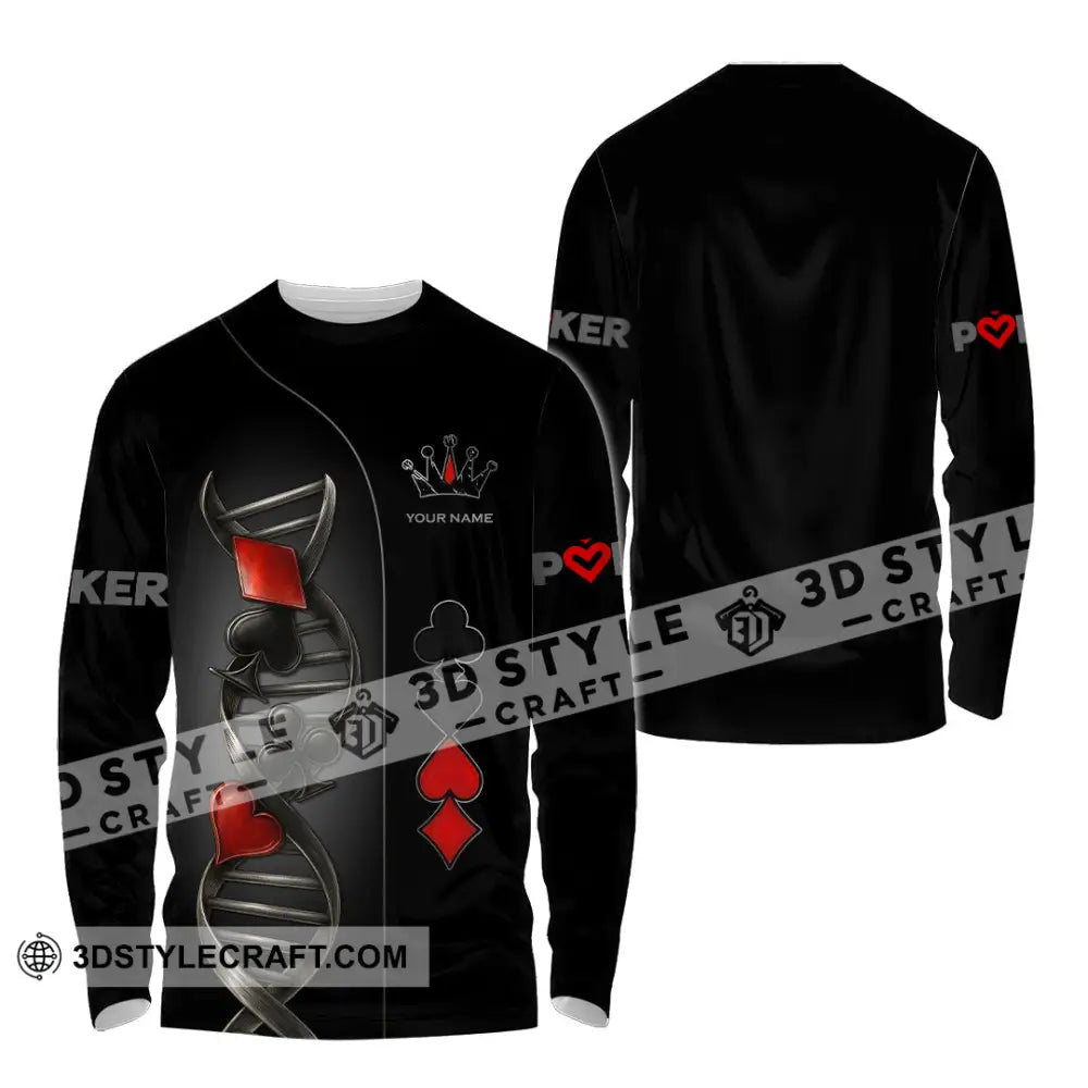 Unisex Shirt - Custom Poker Lover Classic Shirt In My DNA Long Sleeve Shirt / S T-shirt