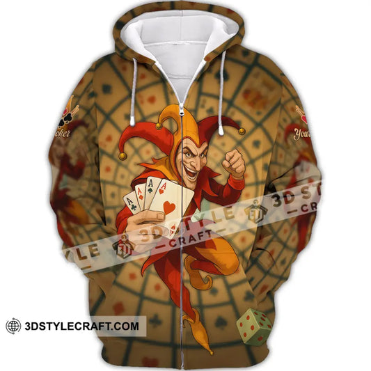 Unisex Shirt - Custom Poker Lover Shirt Poker Player Zipper Hoodie / S T-shirt