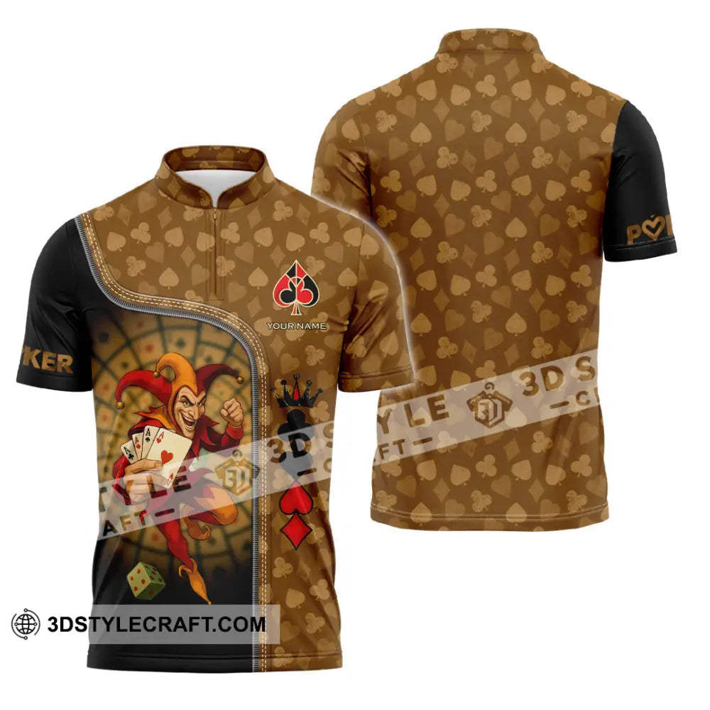 Unisex Shirt - Custom Poker Lover Shirt Poker Player Zipper Polo Shirt / S T-shirt
