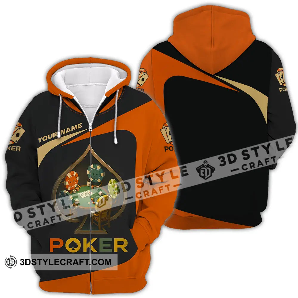 Unisex Shirt - Custom Poker Shirt Zipper Hoodie / S T-shirt
