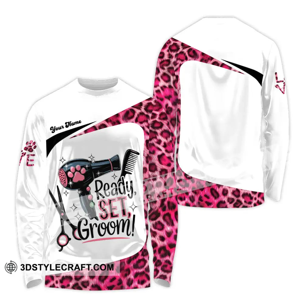 Unisex Shirt - Custom Ready Set Groomer Shirt Long Sleeve Shirt / S T-shirt