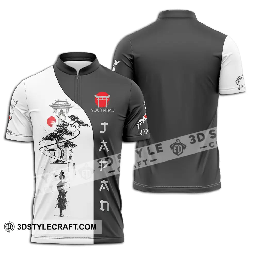 Unisex Shirt - Custom Samurai Japan Shirt Zipper Polo Shirt / S T-shirt