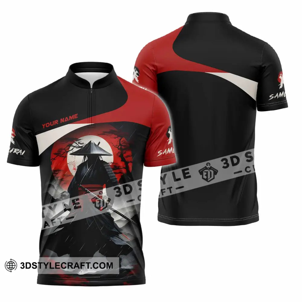 Unisex Shirt - Custom Samurai Shirt Zipper Polo Shirt / S T-shirt