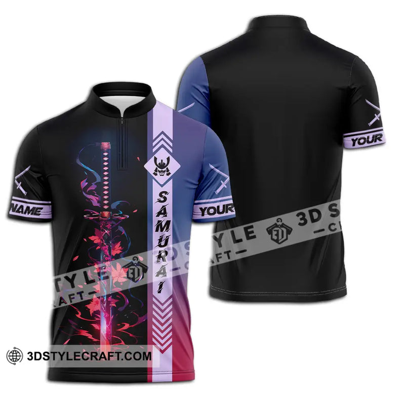 Unisex Shirt - Custom Samurai Shirt Zipper Polo Shirt / S T-shirt