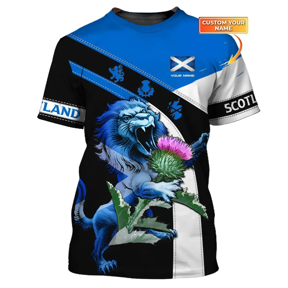 Unisex Shirt Custom Scotland Lion T-Shirt Clothing / S