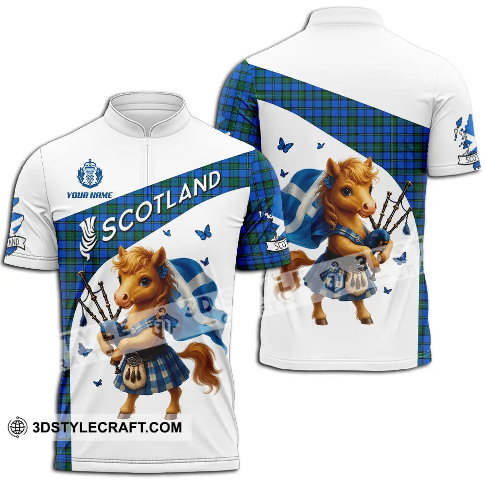 Unisex Shirt - Custom Scotland Shirt Zipper Polo Shirt / S T-shirt